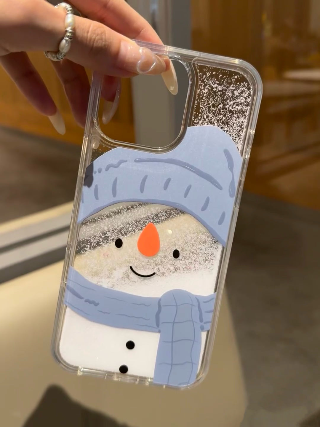 Set of 2 Snowing Quicksand Christmas Tree case for iPhone 12-16 - Funoky