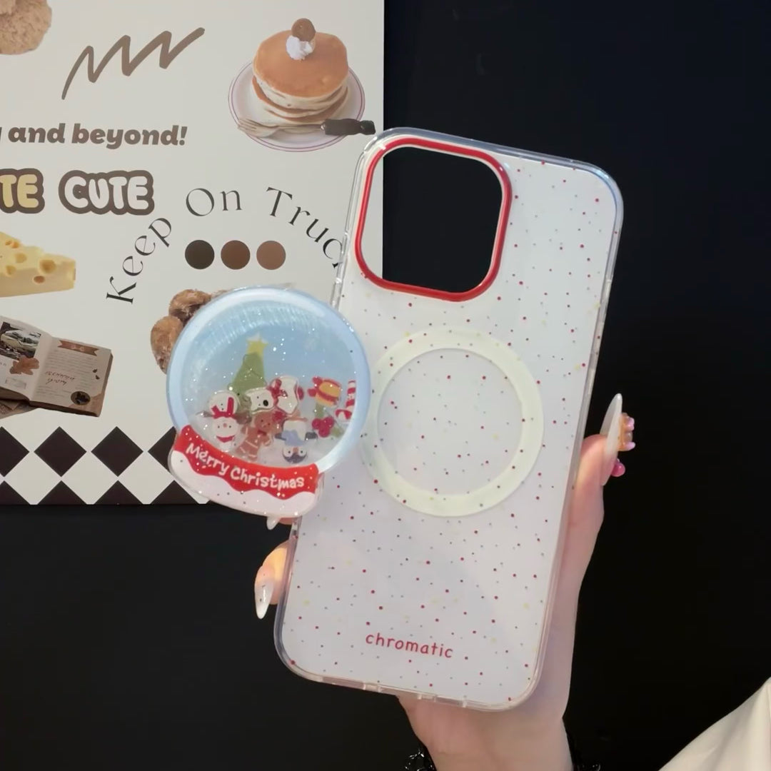 Christmas Curious Animal Party Case for iPhone 11-16 Cute Lucky Magnetic Stand Phone Case - Funoky